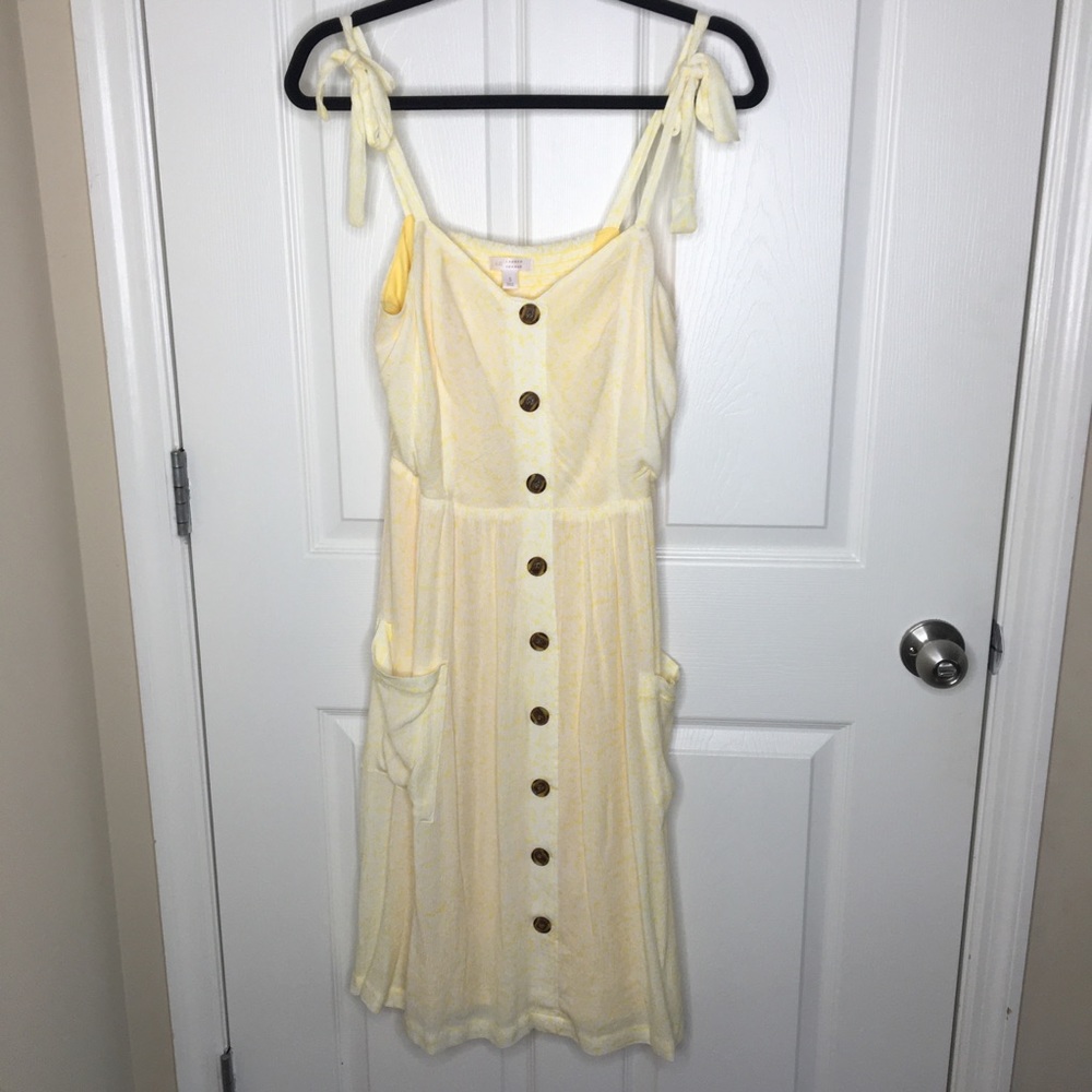 Yellow midi dress